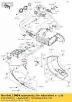 110540420, Kawasaki, support, par ex. couvercle, upp, lh kle650 kawasaki  kle klz 650 1000 2007 2008 2009 2010 2011 2012 2013 2014 2015 2016 2017 2018 2019 2020 2021, Nouveau