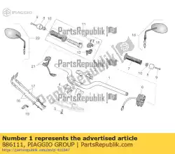 Aqui você pode pedir o guidão em Piaggio Group , com o número da peça 886111: