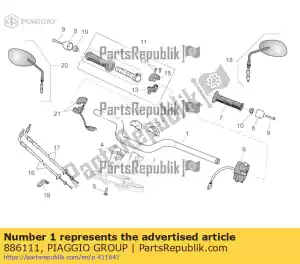 Piaggio Group 886111 guidão - Lado inferior