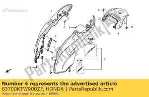 Honda 83700KTW900ZF cover,uppe*r302m* - Bottom side
