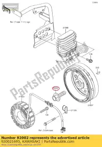 kawasaki 920021693 parafuso kl250-d4 - Lado inferior