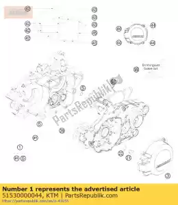 ktm 51530000044 carter moteur cpl w.tran.bear.07 - La partie au fond