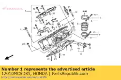 Aqui você pode pedir o head assy., r. Cilindro em Honda , com o número da peça 12010MCSD81: