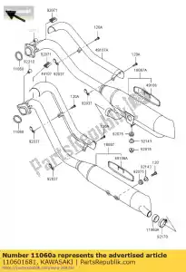 kawasaki 110601681 pakking, koppeling vn800-a1 - Onderkant