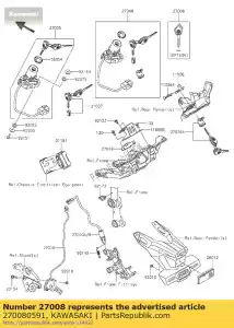 kawasaki 270080591 cerradura con llave, en blanco, transpond zx100 - Lado inferior