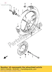 Here you can order the disc,fr. Brake from Suzuki, with part number 5921136A00: