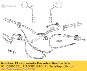 aprilia 00H00900351 kupplungsseilregister - Unterseite