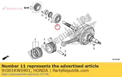 Aqui você pode pedir o rolamento, esfera radial, 63/22 (nsk) em Honda , com o número da peça 91001KWS901: