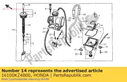 Aqui você pode pedir o carburador assy em Honda , com o número da peça 16100KZ4B00: