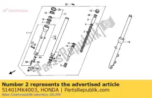 Honda 51401MK4003 lente, fr. kussen - Onderkant