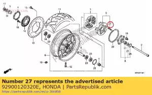 honda 92900120320E parafuso, pino, 2, 12x32 - Lado inferior