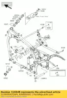 31064004726M, Kawasaki, pipe-comp,front cross,f. vn900 kawasaki  vn 900 2009 2010 2015 2017 2018 2019, New