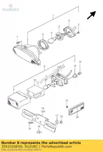 Suzuki 3591026E00 lampe, licence pl - La partie au fond