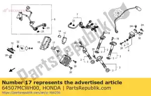 honda 64507MCWH00 placa, batente da unidade de controle do motor - Lado inferior