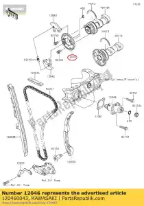 Kawasaki 120460043 sprocket,34t - Bottom side