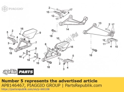 Aprilia AP8146467, Front footrest pair, OEM: Aprilia AP8146467