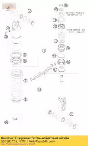 ktm 93010175S resorte 35n / mm 35-130 130 mm o. - Lado inferior