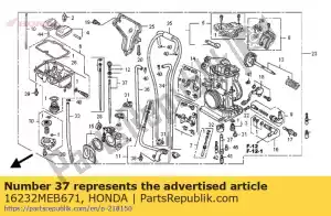 Honda 16232MEB671 needle set, jet (0belr) - Bottom side