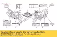 87505MEJ640, Honda, étiquette, pneu honda cb 1300 2003, Nouveau