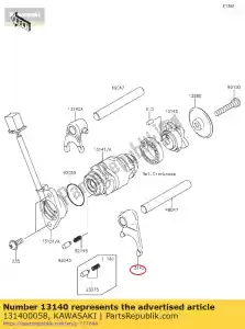 kawasaki 131400058 fork-shift, low & 3rd klx110a8f - Lado inferior