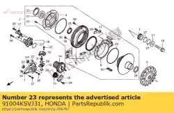 Aqui você pode pedir o rolamento, esfera radial, 60 / em Honda , com o número da peça 91004KSVJ31: