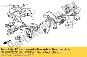 Honda 32100MBZD10 wire,harness - Bottom side