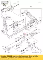 391110311, Kawasaki, tirante rod klz1000acf kawasaki  klz 900 1000 2012 2013 2014 2015 2016 2017 2018 2019 2020 2021, Nuovo