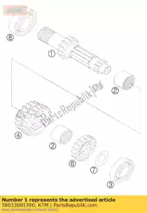 ktm 59033001300 eixo principal-zb 16-t sx 03 - Lado inferior