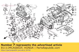 Honda 81111MCA000ZF caixa, porta-malas * nh469m * - Lado inferior