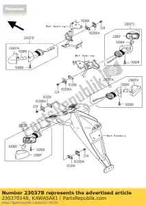 Kawasaki 230370148 señal-conjunto-lámpara, fr, lh - Lado inferior