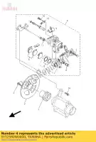 5YT2580W0000, Yamaha, caliper assy, rear 2 yamaha yfm 350 2004 2005 2006 2007 2008 2009 2010 2011 2012 2013, New