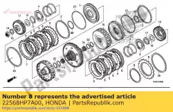 plaat b, koppelingsuiteinde (2,6 mm) van Honda, met onderdeel nummer 22568HP7A00, bestel je hier online: