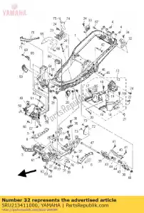 yamaha 5RU213411000 suporte, assento 1 - Lado inferior