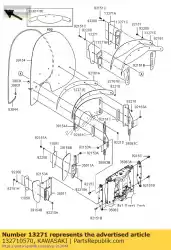 Here you can order the plate,windshield,lh,oute vn160 from Kawasaki, with part number 132710570: