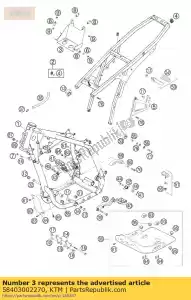 ktm 58403002270 soporte f. batería lc4 '99 - Lado inferior