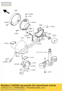 Kawasaki 110521371 beugel, koplamp bod - Onderkant