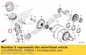 Honda 13210MGZD00 haste assy., conectando - Lado inferior