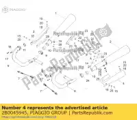 2B0045945, Piaggio Group, protezione silenziatore sx moto-guzzi zgulhg00, zgulhch zgulhh00 zgulhk01 zgulhua0 zgulhua1 850 2018 2019 2020 2021, Nuovo