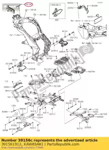 Kawasaki 391561912 tampon, 10x130x10 - La partie au fond