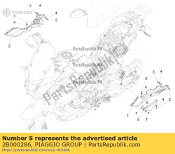 Aprilia 2B000286, Linker zijpaneel, lager, OEM: Aprilia 2B000286