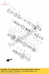 Ici, vous pouvez commander le pignon, entraîné auprès de Yamaha , avec le numéro de pièce 5KM174530000: