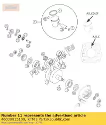 Aqui você pode pedir o conjunto de reparo conn. Rod 65 sx 2003 em KTM , com o número da peça 46030015100: