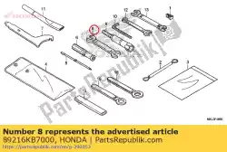 Ici, vous pouvez commander le clé, 12x14 auprès de Honda , avec le numéro de pièce 89216KB7000: