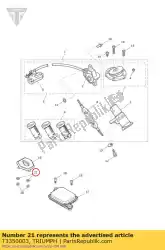 Ici, vous pouvez commander le contre-écrou à embase, m6 auprès de Triumph , avec le numéro de pièce T3350003: