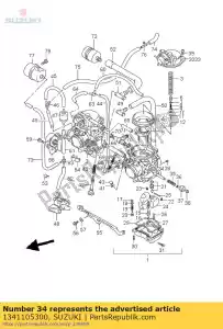 suzuki 1341105300 desentupidor - Lado inferior