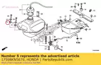 17508KN5670, Honda, caoutchouc, montage sur réservoir honda  trx xr 250 400 500 600 1985 1986 1987 1988 1989 1990 1991 1992 1993 1994 1995 1996 1997 1998 1999 2000 2001 2002 2003 2004 2017 2018 2019 2020, Nouveau