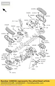 Kawasaki 34003010318R houder-stap, fr, rh, f.s.bl - Onderkant