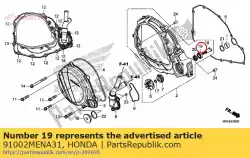 Aquí puede pedir rodamiento, bola, 12x24x6 de Honda , con el número de pieza 91002MENA31: