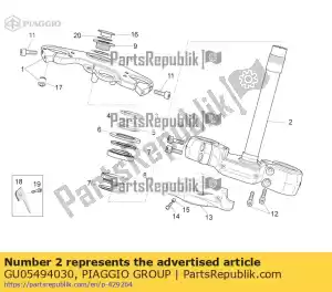 Piaggio Group GU05494030 base do caule - Lado inferior