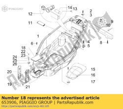 Aprilia 653906, Tapa de la batería, OEM: Aprilia 653906